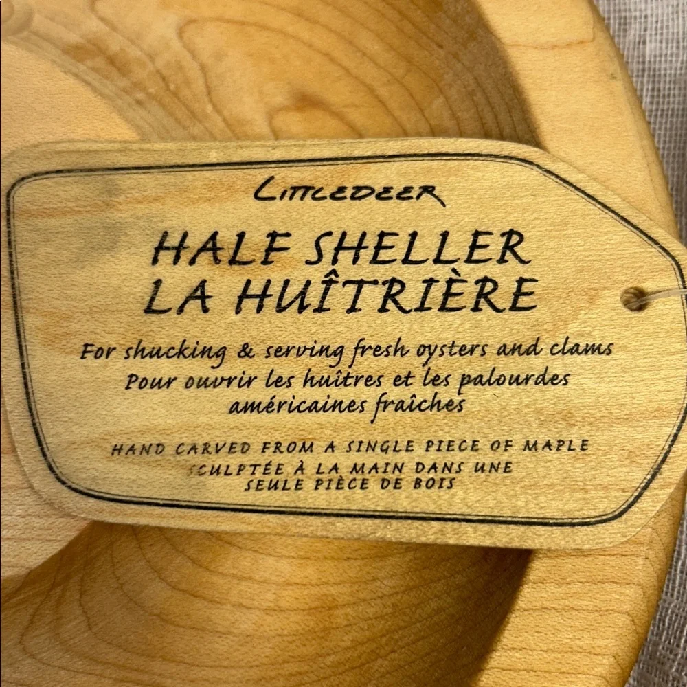 Williams Sonoma solid piece of maple made in Canada oyster half sheller